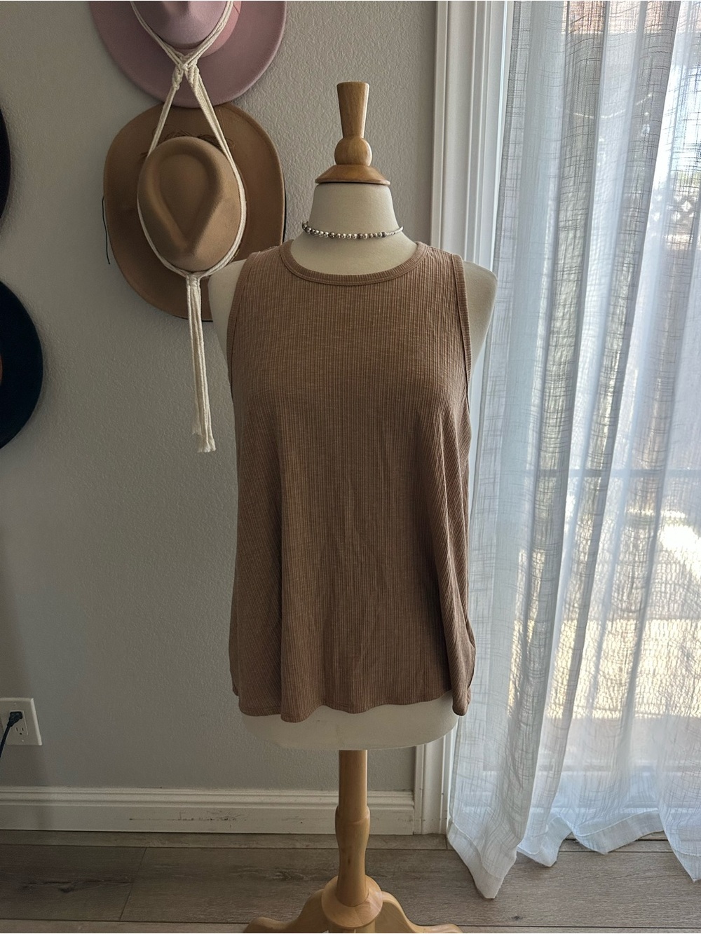 Old Navy Ribbed Tank Top - Taupe Brown
